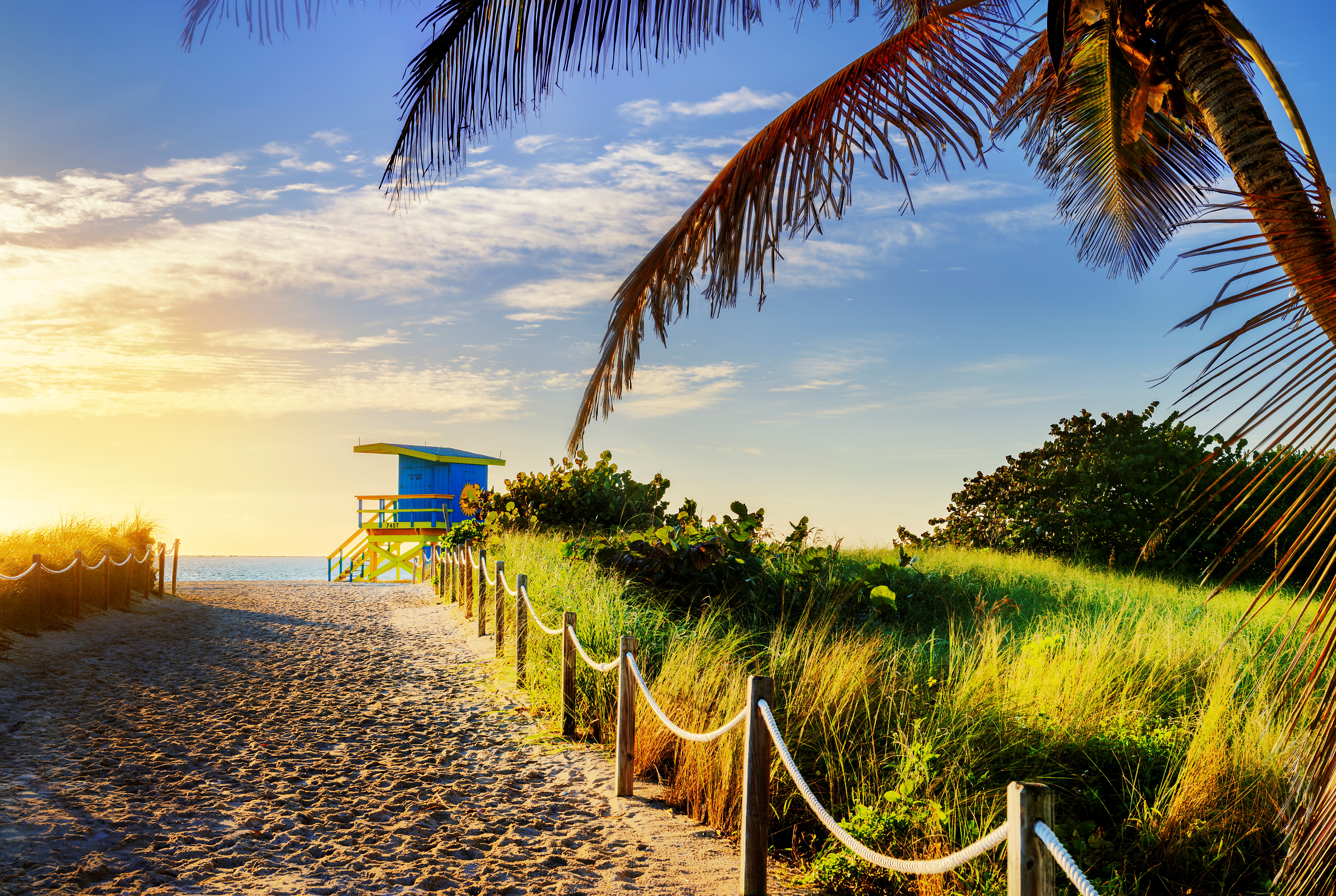 Colorful Lifeguard Tower in South Beach, Miami Beach, Florida, USA